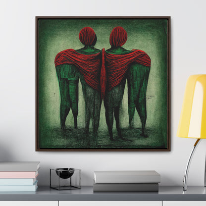 Loneliness Green Red 2, Valentinii, Gallery Canvas Wraps, Square Frame