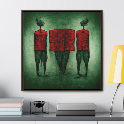 Loneliness Green Red 22, Valentinii, Gallery Canvas Wraps, Square Frame