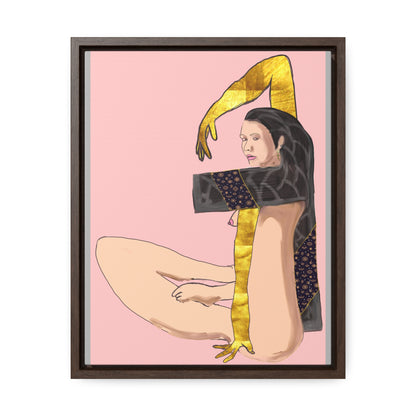 Woman With Long Leg and Golden Arms, Original Eduard Pavel, Gallery Canvas Wraps, Vertical Frame