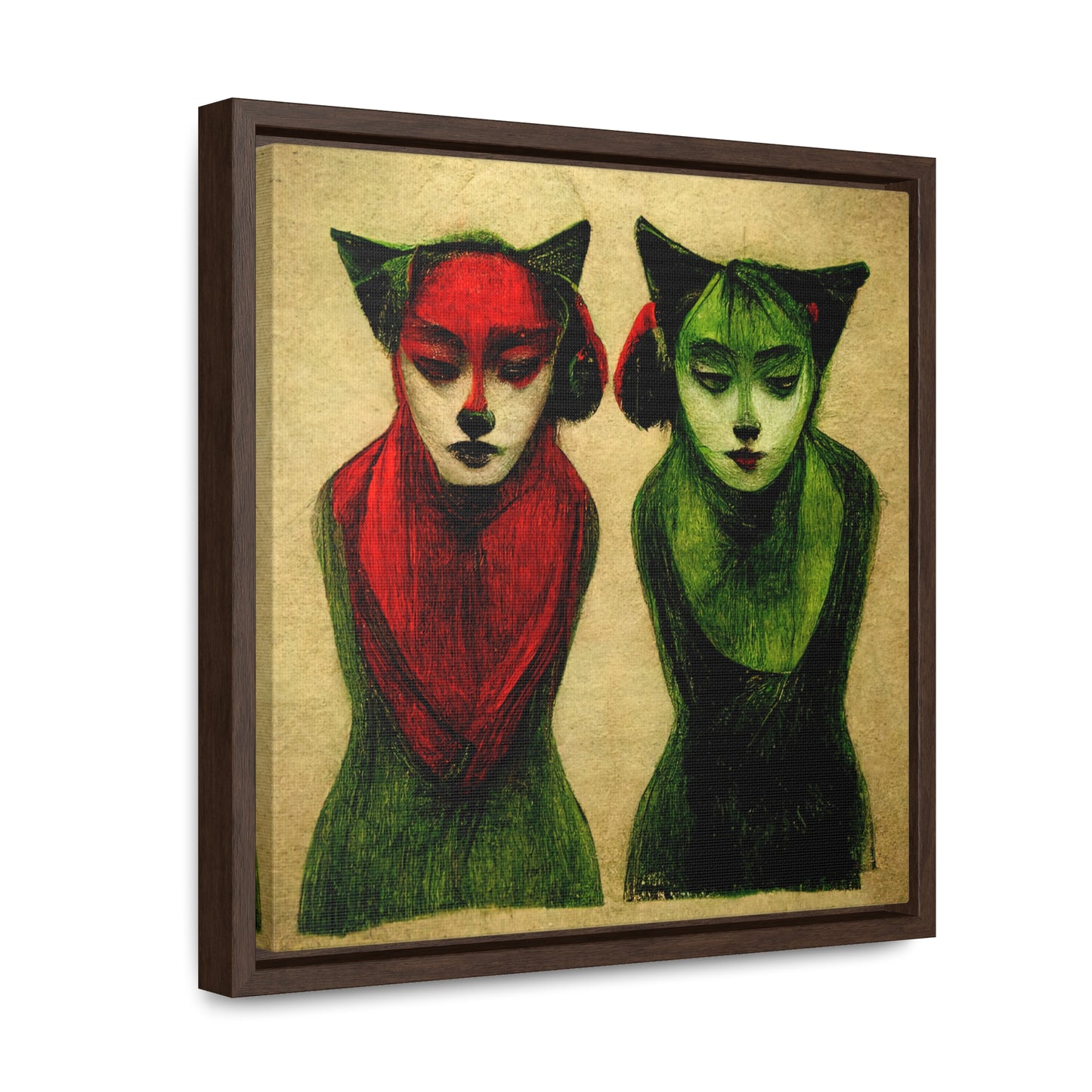 Cat Woman 4, Valentinii, Gallery Canvas Wraps, Square Frame