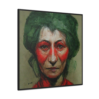 Loneliness Green Red 44, Valentinii, Gallery Canvas Wraps, Square Frame