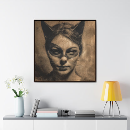 Cat Woman 12, Gallery Canvas Wraps, Square Frame