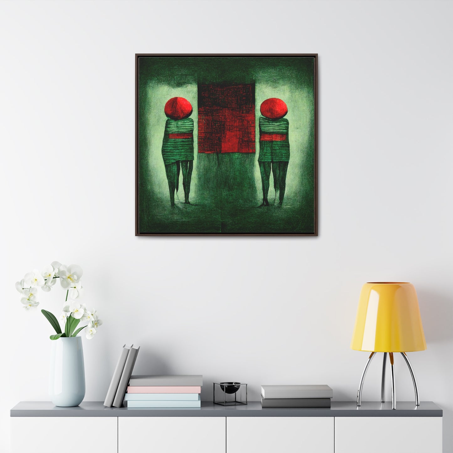 Loneliness Green Red 23, Valentinii, Gallery Canvas Wraps, Square Frame