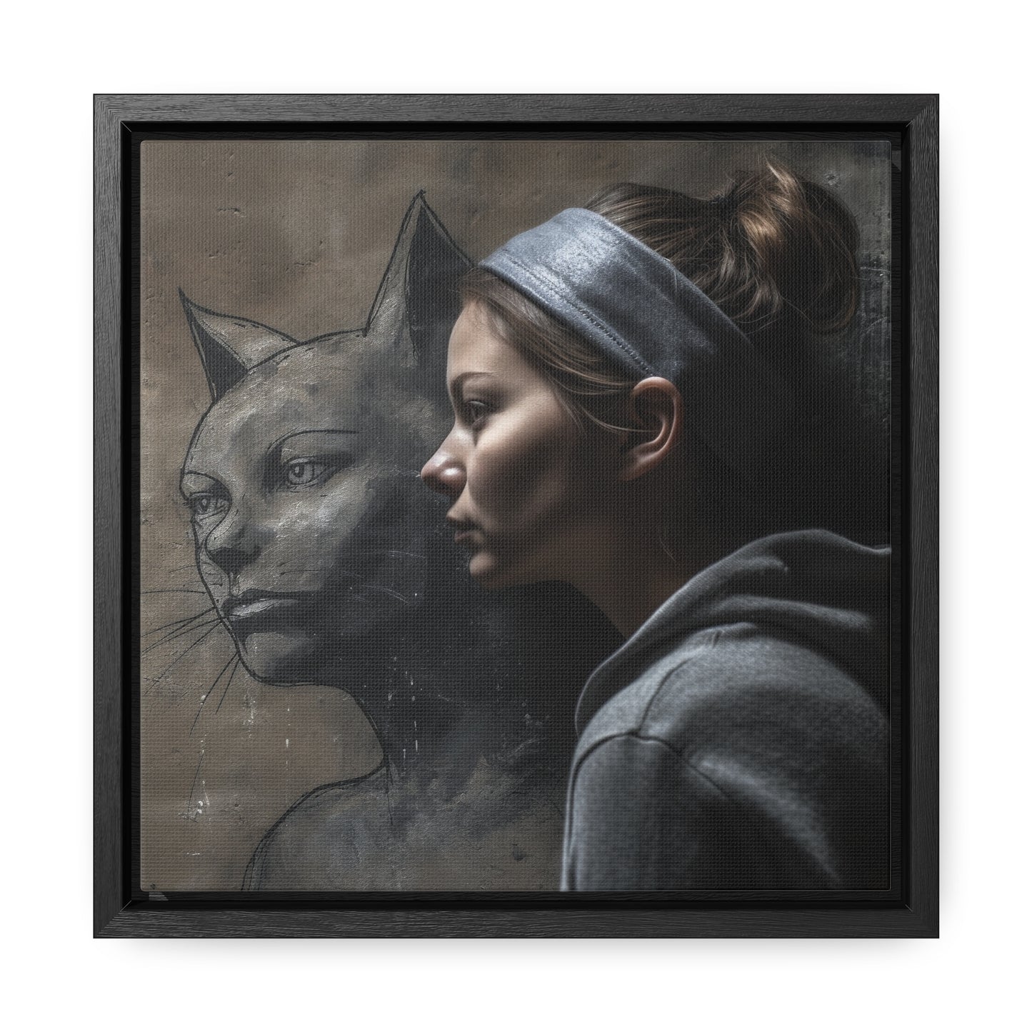 Cat Woman 27, Gallery Canvas Wraps, Square Frame