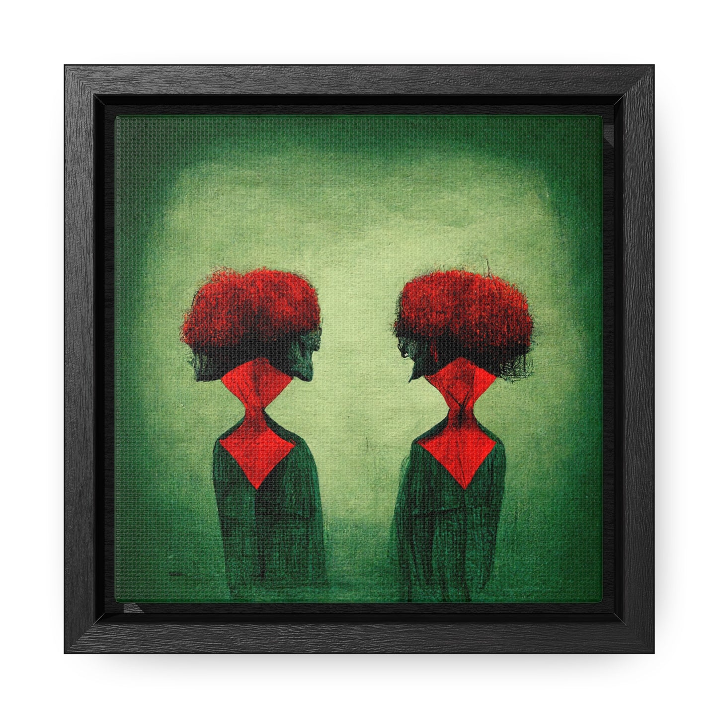 Loneliness Green Red 29, Valentinii, Gallery Canvas Wraps, Square Frame