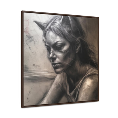 Cat Woman 17, Gallery Canvas Wraps, Square Frame