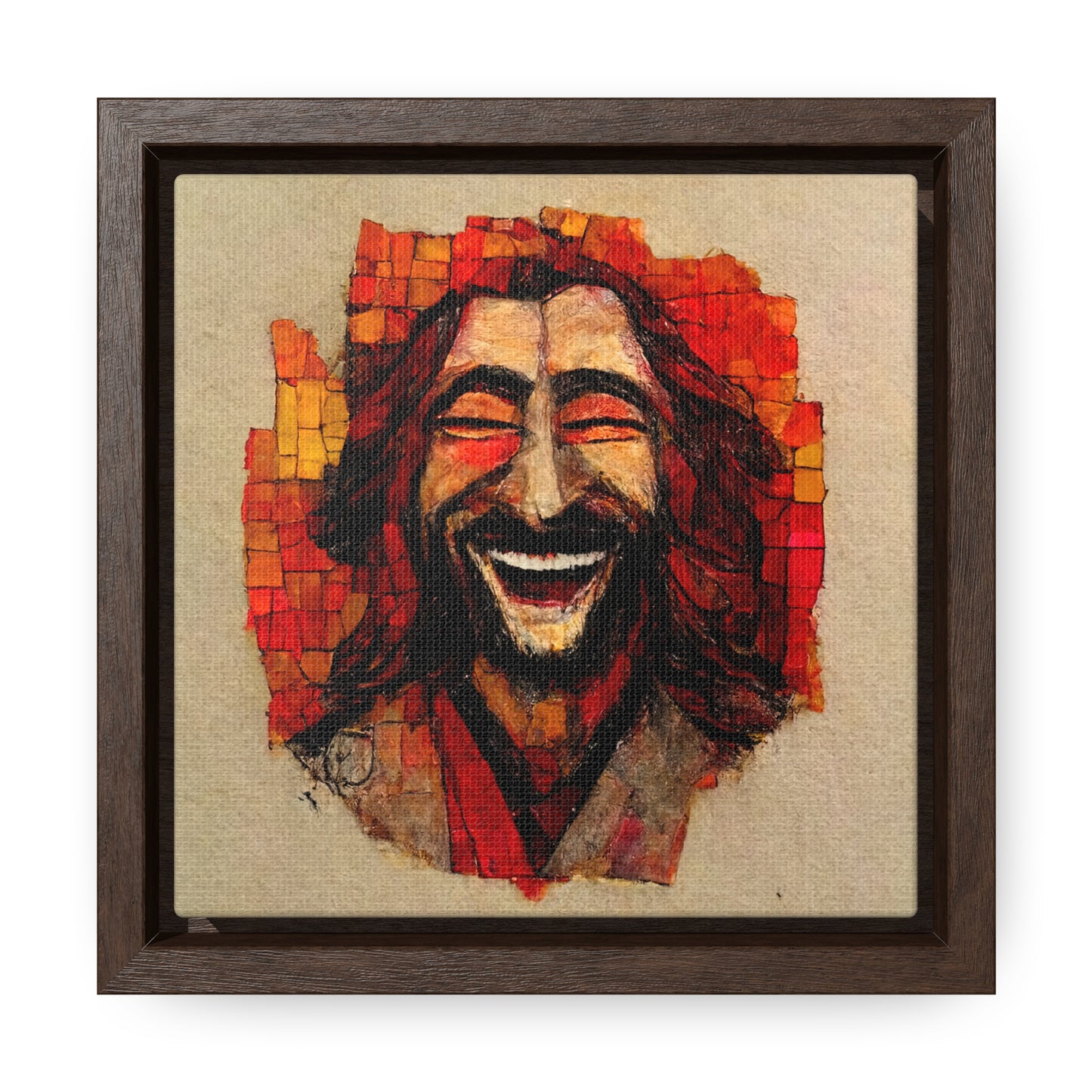 Jesus smiling 6, Valentinii, Gallery Canvas Wraps, Square Frame