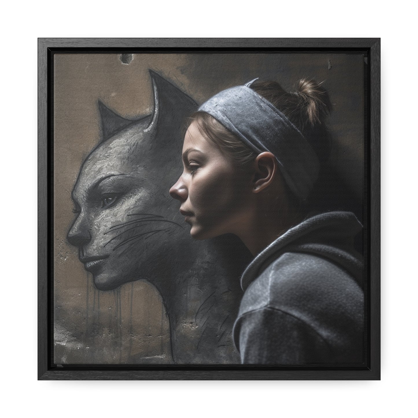 Cat Woman 28, Gallery Canvas Wraps, Square Frame