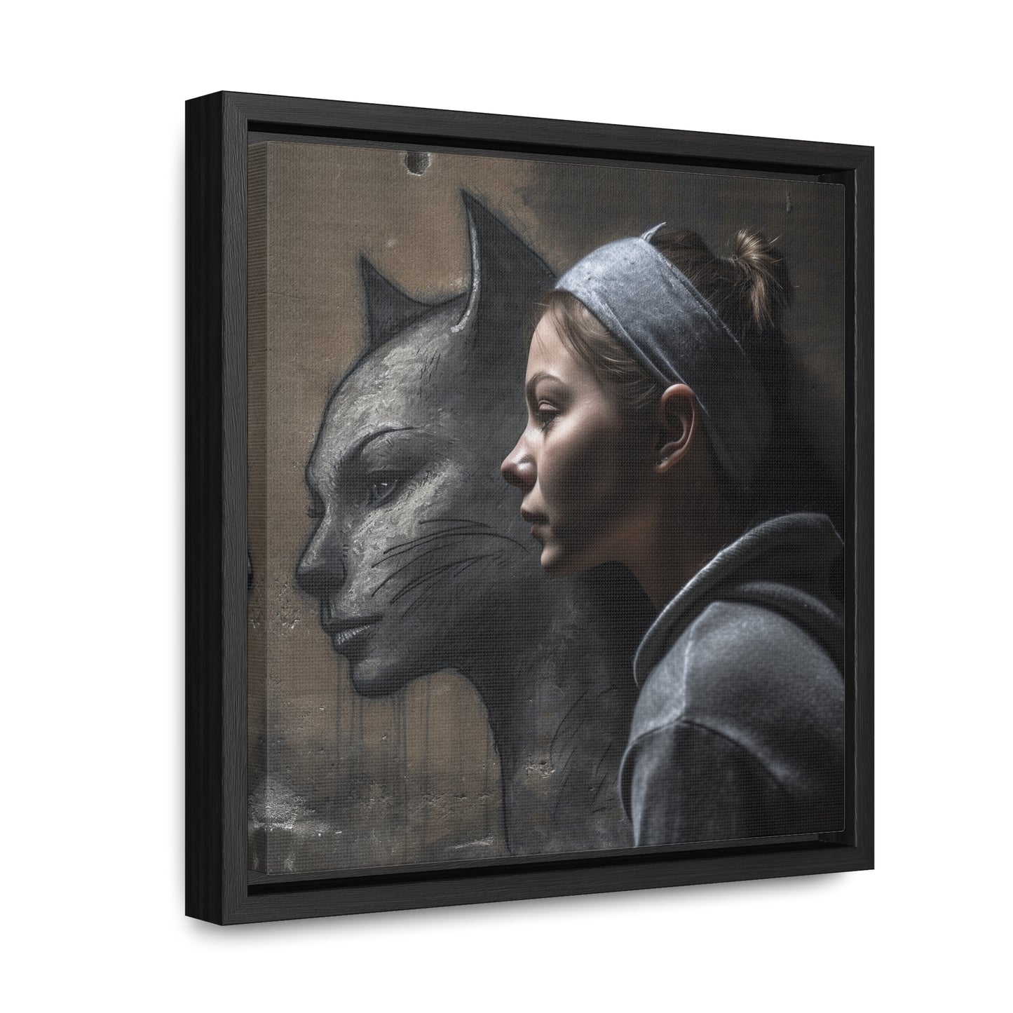 Cat Woman 28, Gallery Canvas Wraps, Square Frame