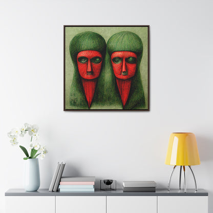 Loneliness Green Red 18, Valentinii, Gallery Canvas Wraps, Square Frame