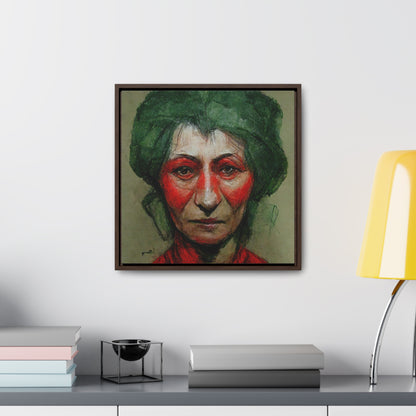 Loneliness Green Red 44, Valentinii, Gallery Canvas Wraps, Square Frame