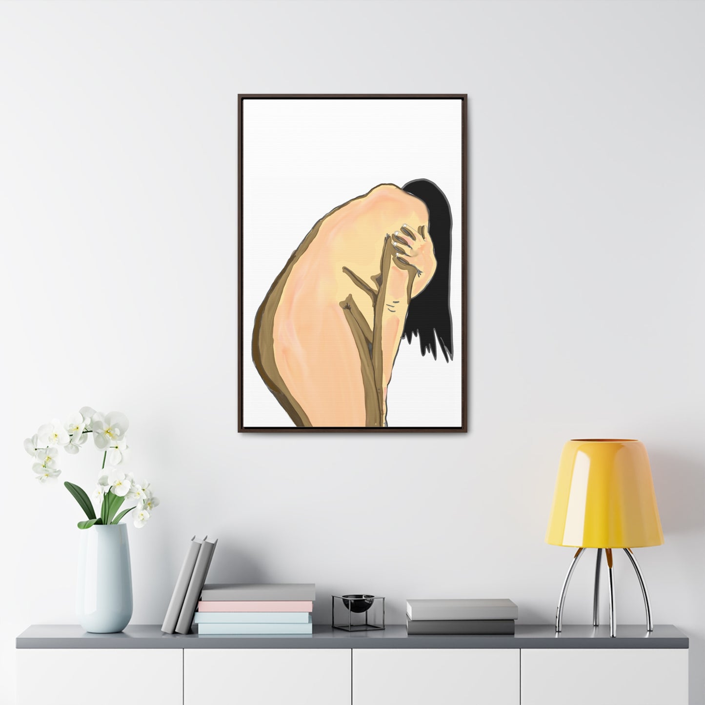 Sorrowful Woman, Original Eduard Pavel, Gallery Canvas Wraps, Vertical Frame