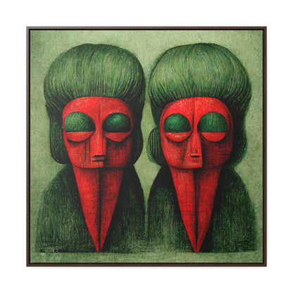 Loneliness Green Red 24, Valentinii, Gallery Canvas Wraps, Square Frame