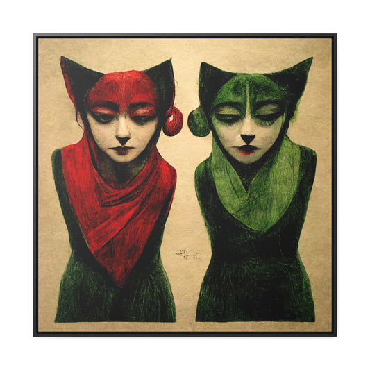 Cat Woman, Valentinii, Gallery Canvas Wraps, Square Frame