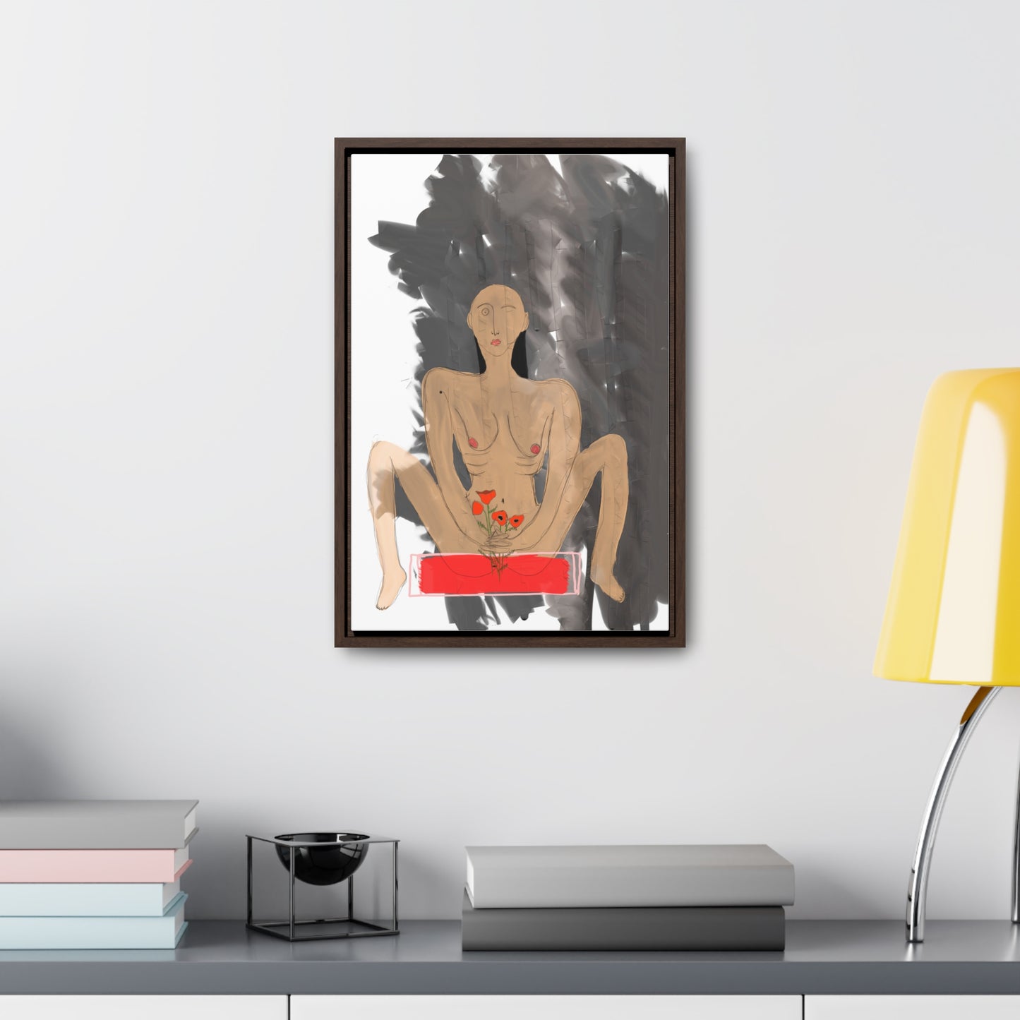 Man with Poppies, Original Eduard Pavel, Gallery Canvas Wraps, Vertical Frame