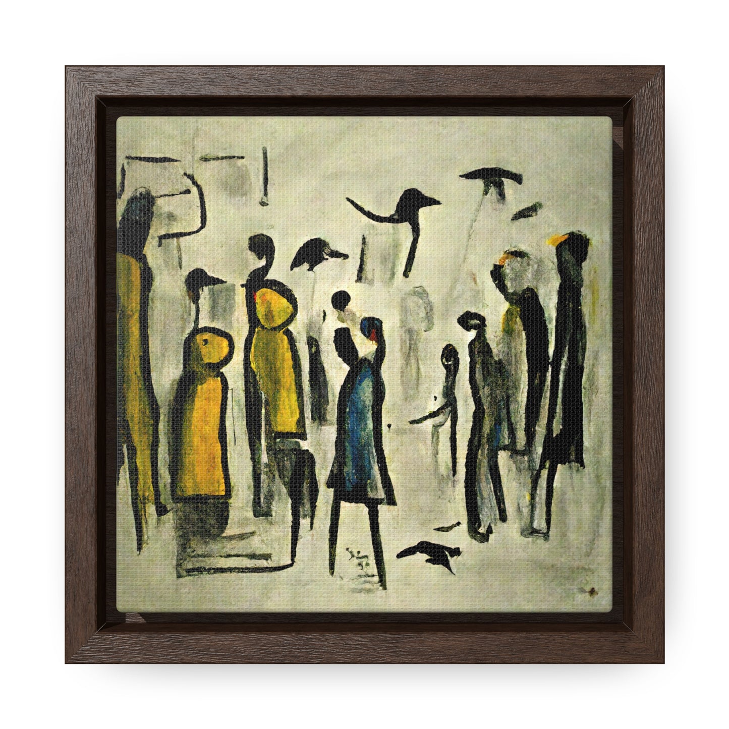 People and Birds 2, Valentinii, Gallery Canvas Wraps, Square Frame