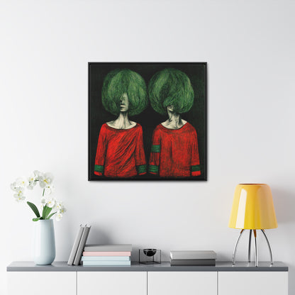 Loneliness Green Red 26, Valentinii, Gallery Canvas Wraps, Square Frame