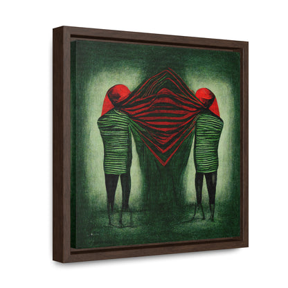 Loneliness Green Red 12, Valentinii, Gallery Canvas Wraps, Square Frame