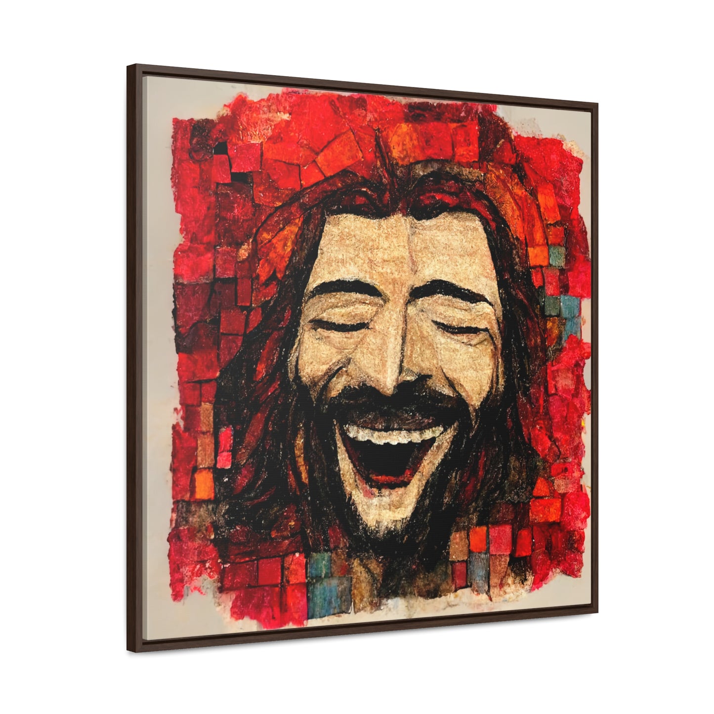 Jesus smiling 5, Valentinii, Gallery Canvas Wraps, Square Frame