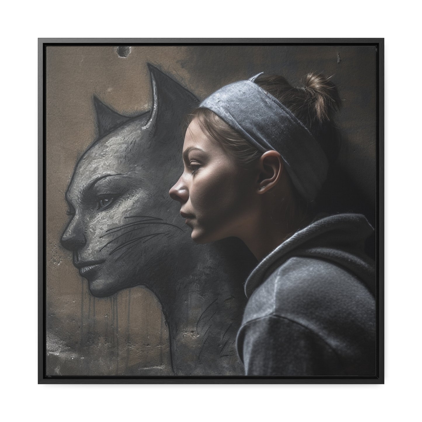 Cat Woman 28, Gallery Canvas Wraps, Square Frame