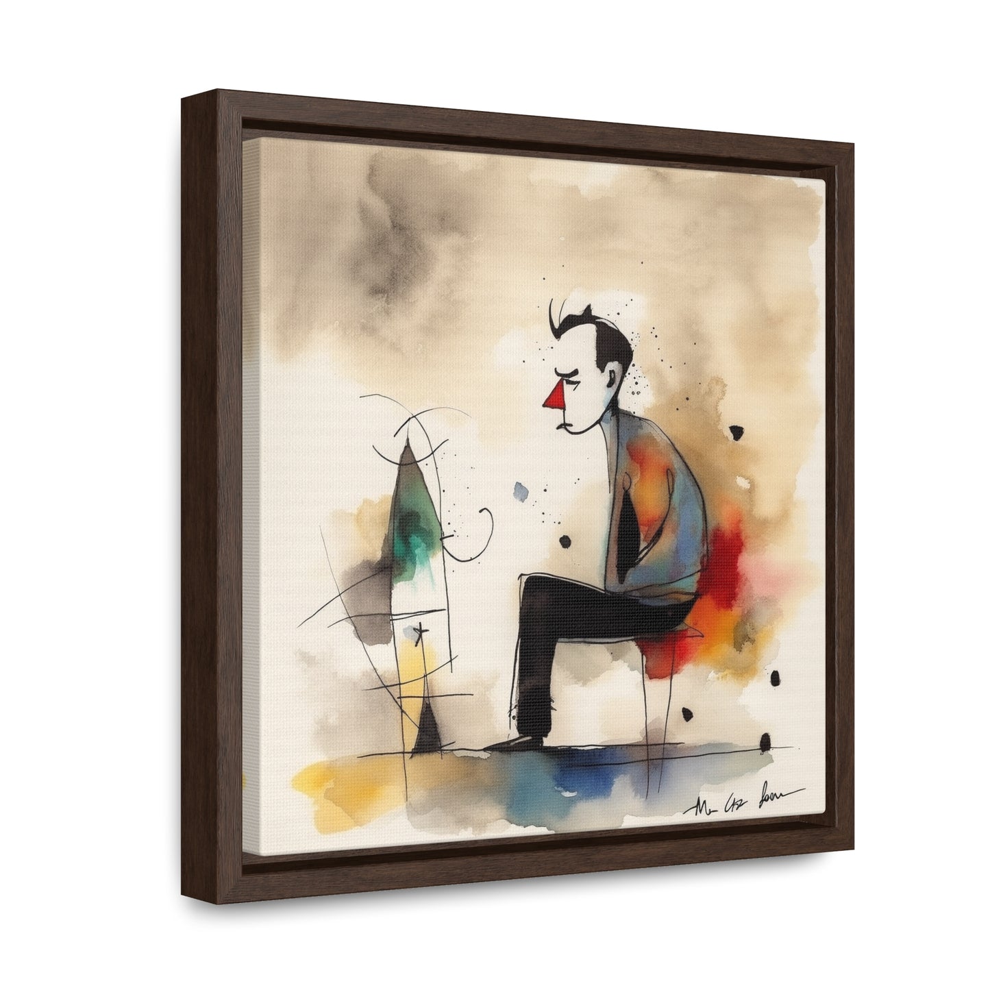 Sad Man 3, Valentinii, Gallery Canvas Wraps, Square Frame