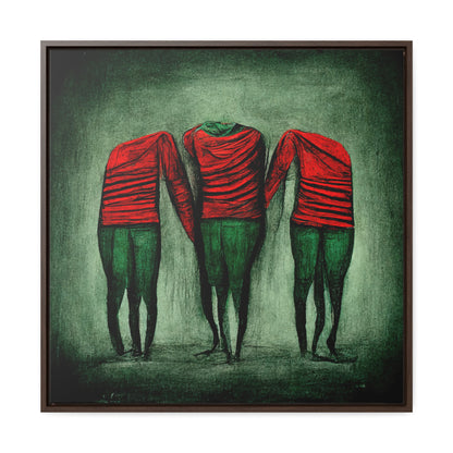 Loneliness Green Red 8, Valentinii, Gallery Canvas Wraps, Square Frame