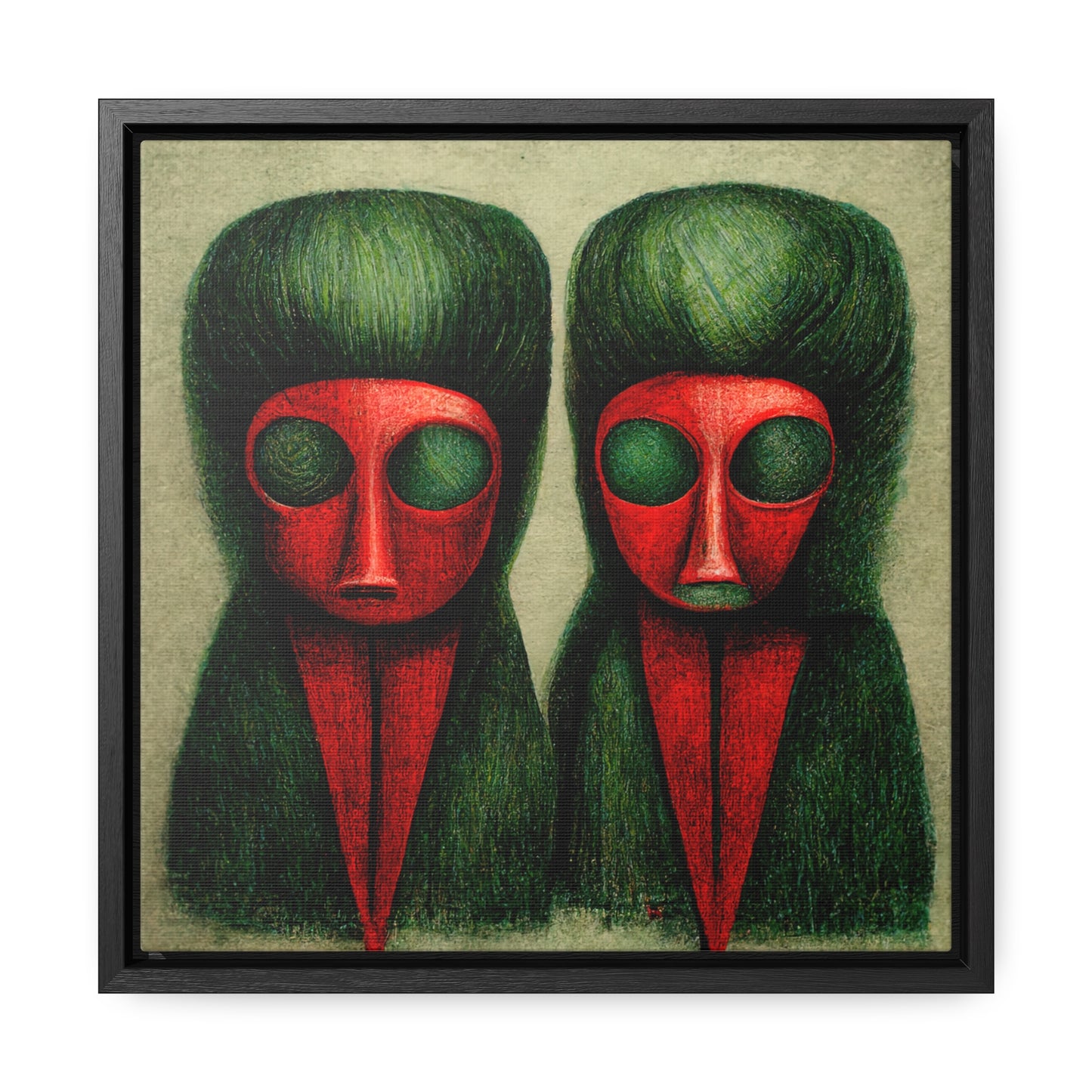 Loneliness Green Red 19, Valentinii, Gallery Canvas Wraps, Square Frame