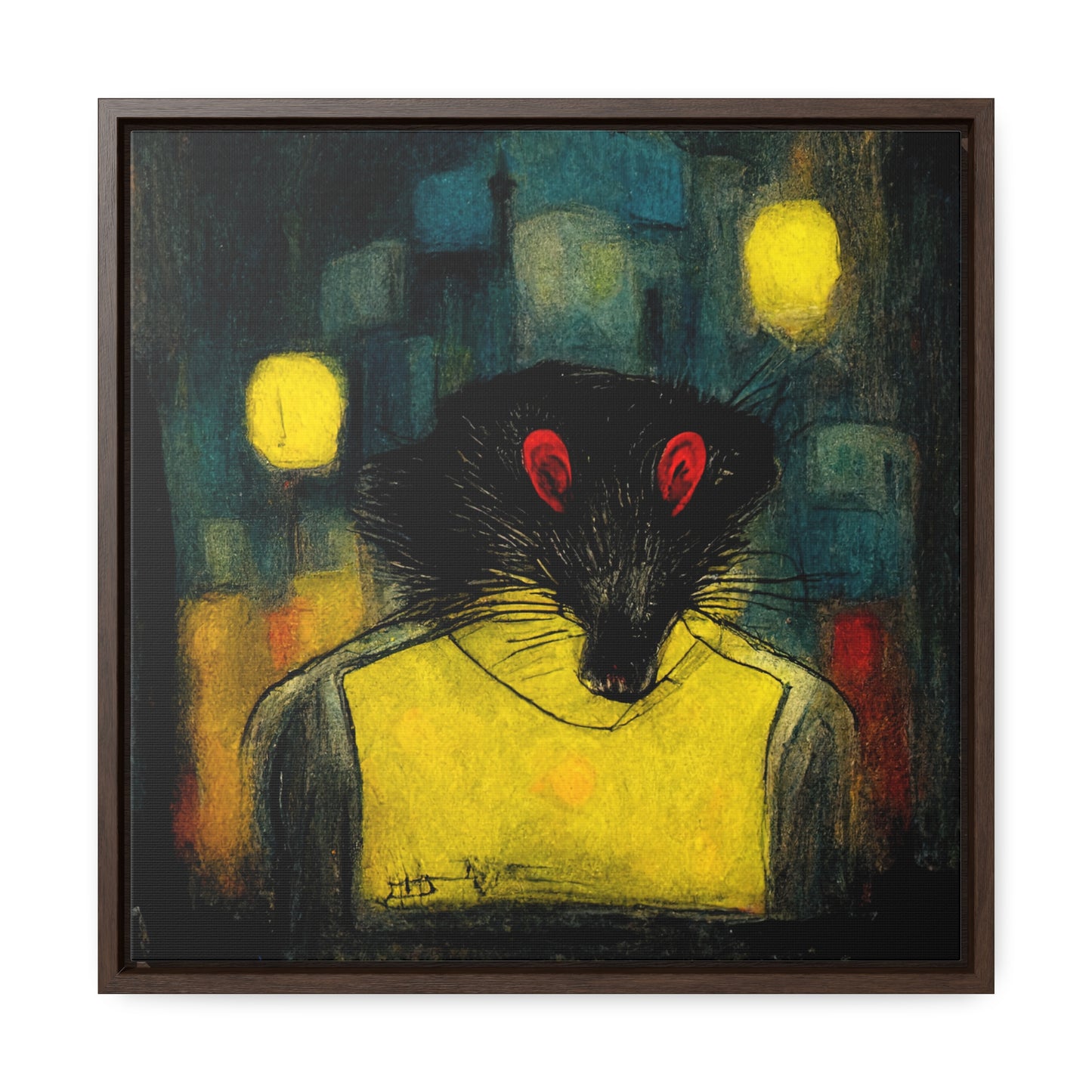 Urban Rat, Valentinii, Gallery Canvas Wraps, Square Frame