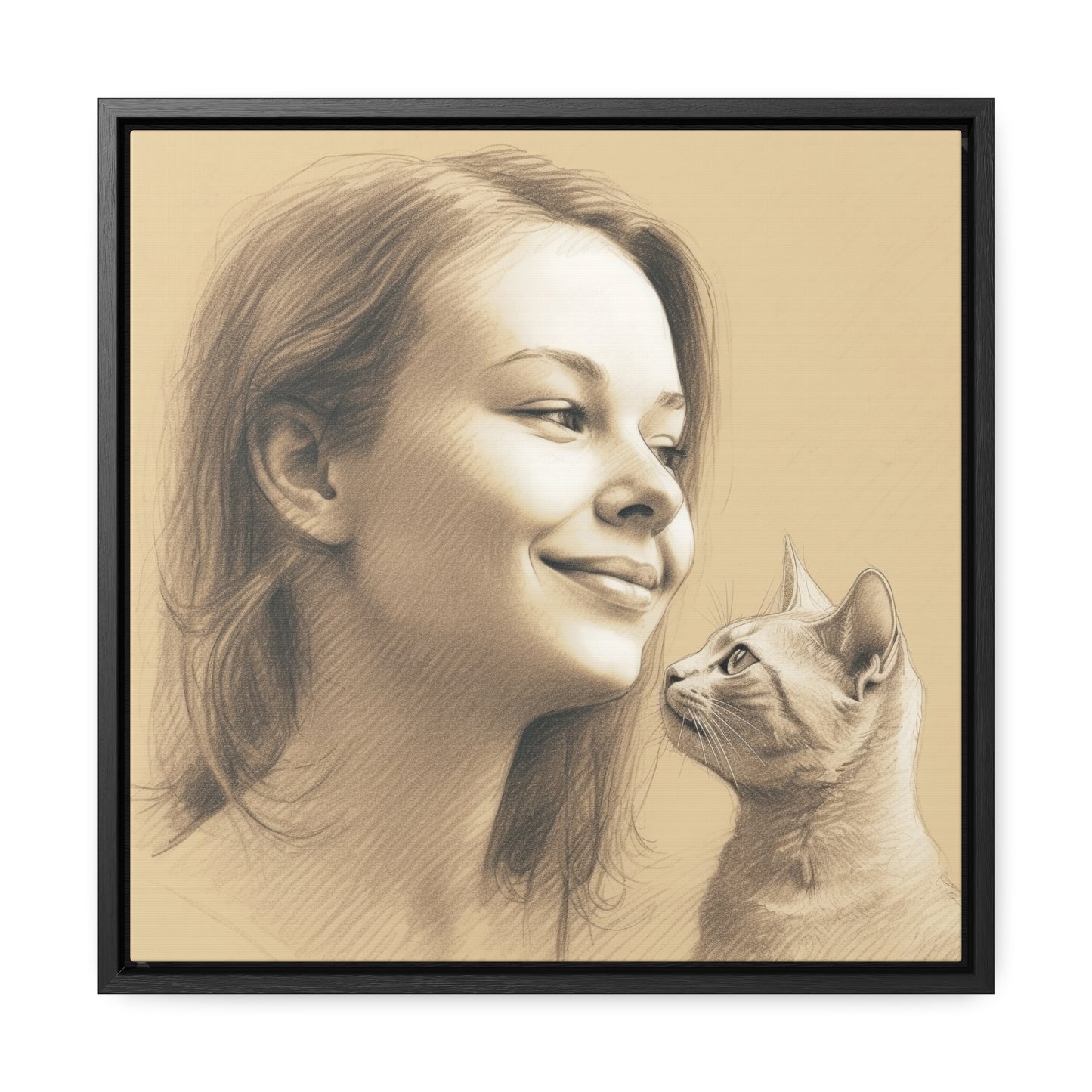 Cat Woman 30, Gallery Canvas Wraps, Square Frame