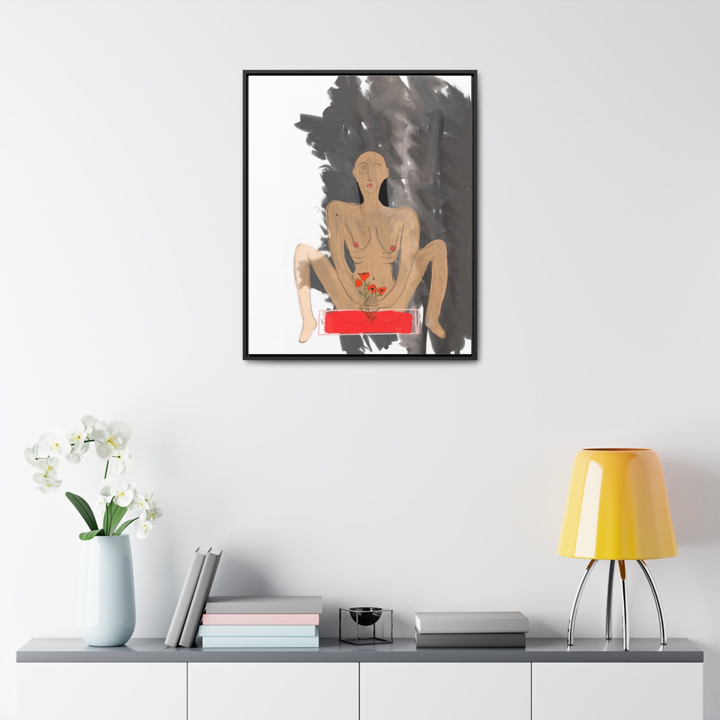 Man with Poppies, Original Eduard Pavel, Gallery Canvas Wraps, Vertical Frame