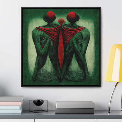 Loneliness Green Red 3, Valentinii, Gallery Canvas Wraps, Square Frame