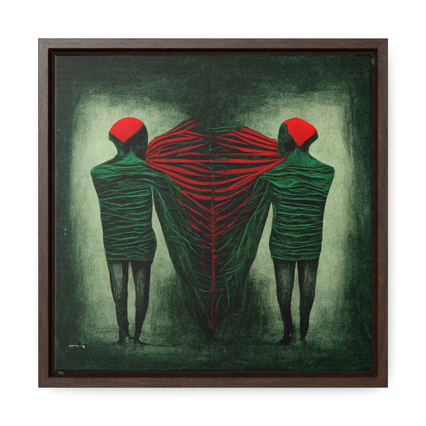 Loneliness Green Red 7, Valentinii, Gallery Canvas Wraps, Square Frame