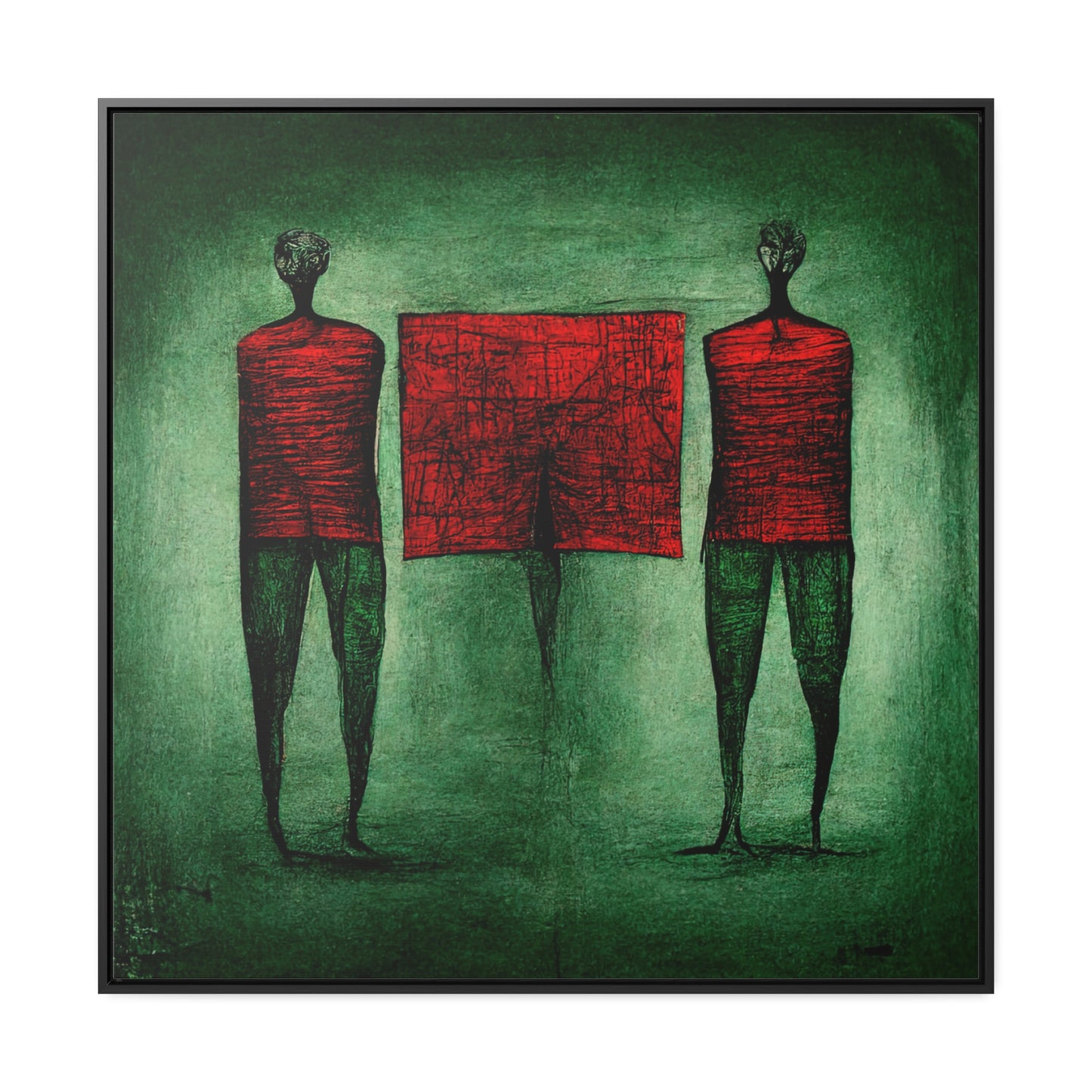 Loneliness Green Red 14, Valentinii, Gallery Canvas Wraps, Square Frame