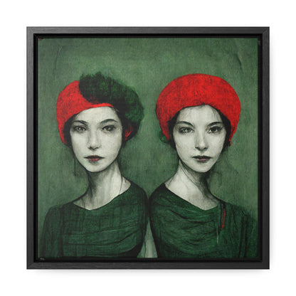 Loneliness Green Red 32, Valentinii, Gallery Canvas Wraps, Square Frame