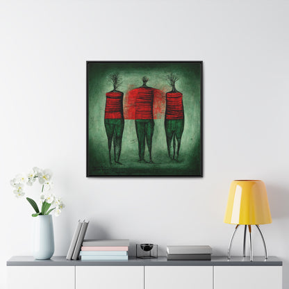 Loneliness Green Red 13, Valentinii, Gallery Canvas Wraps, Square Frame