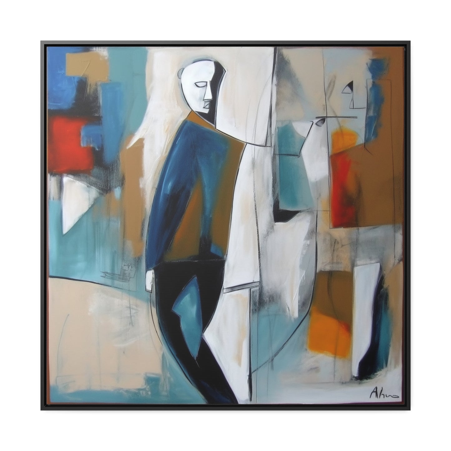 Sad Man 25, Valentinii, Gallery Canvas Wraps, Square Frame