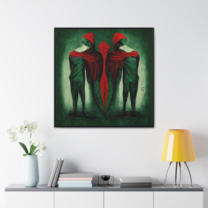 Loneliness Green Red, Valentinii, Gallery Canvas Wraps, Square Frame