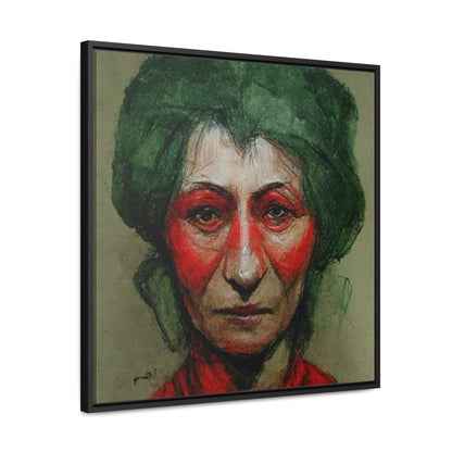 Loneliness Green Red 44, Valentinii, Gallery Canvas Wraps, Square Frame