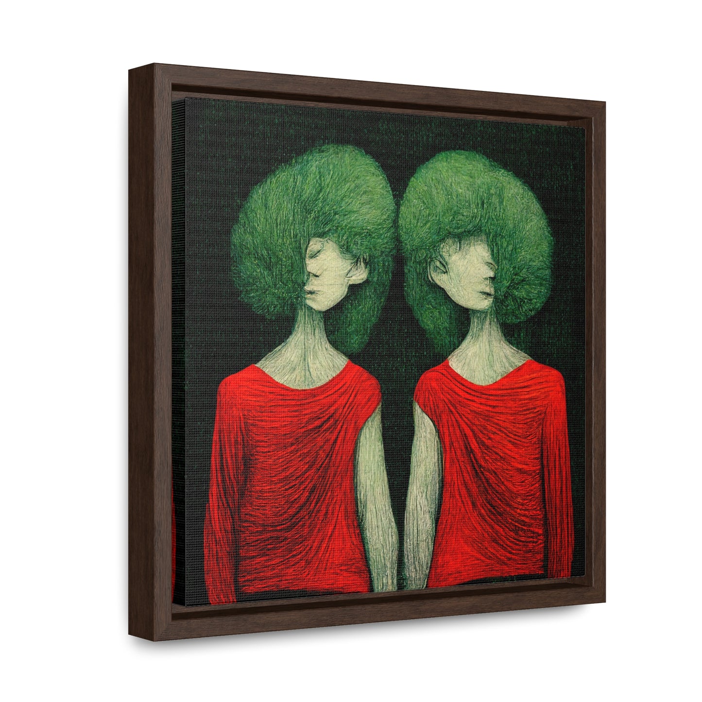 Loneliness Green Red 31, Valentinii, Gallery Canvas Wraps, Square Frame