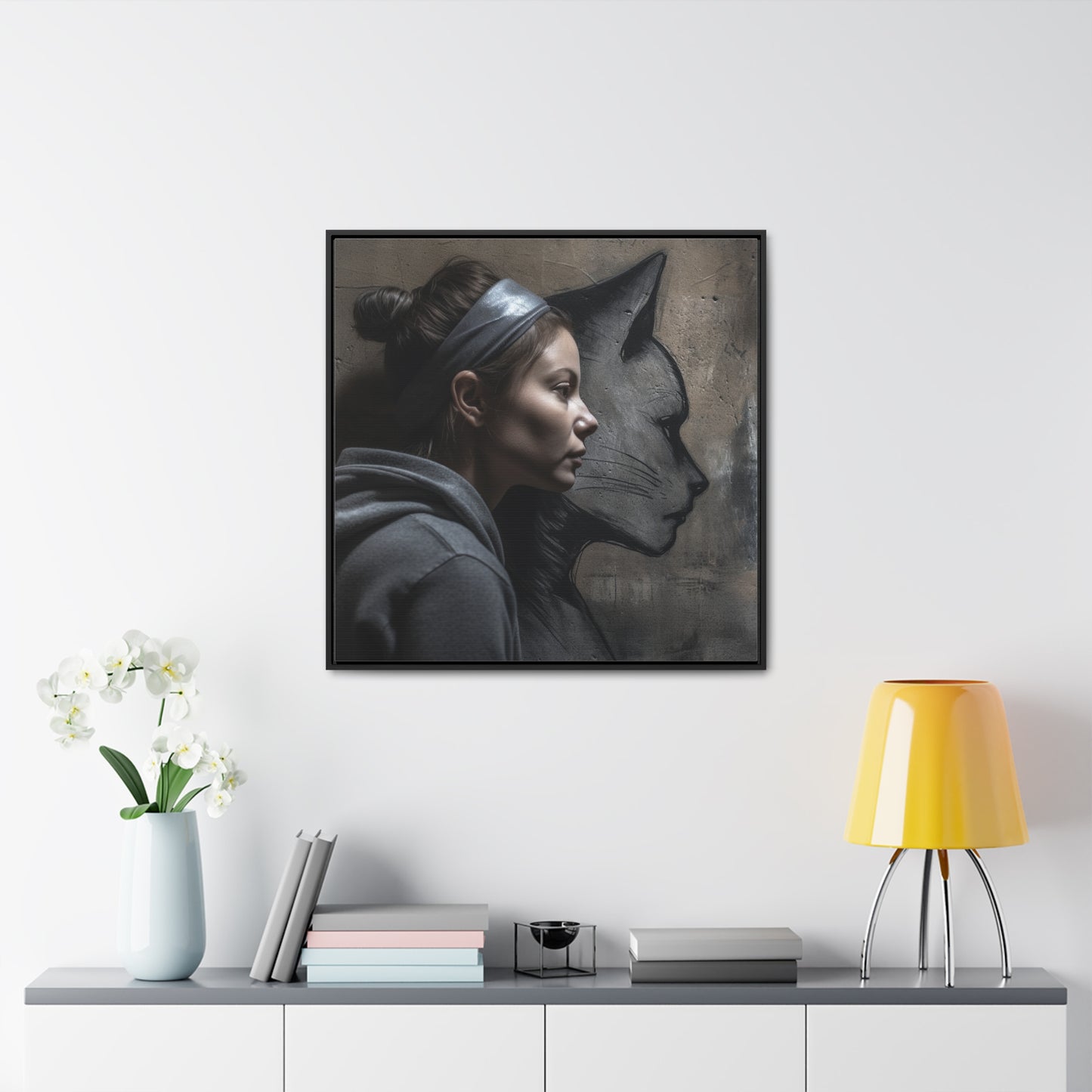 Cat Woman 26, Gallery Canvas Wraps, Square Frame