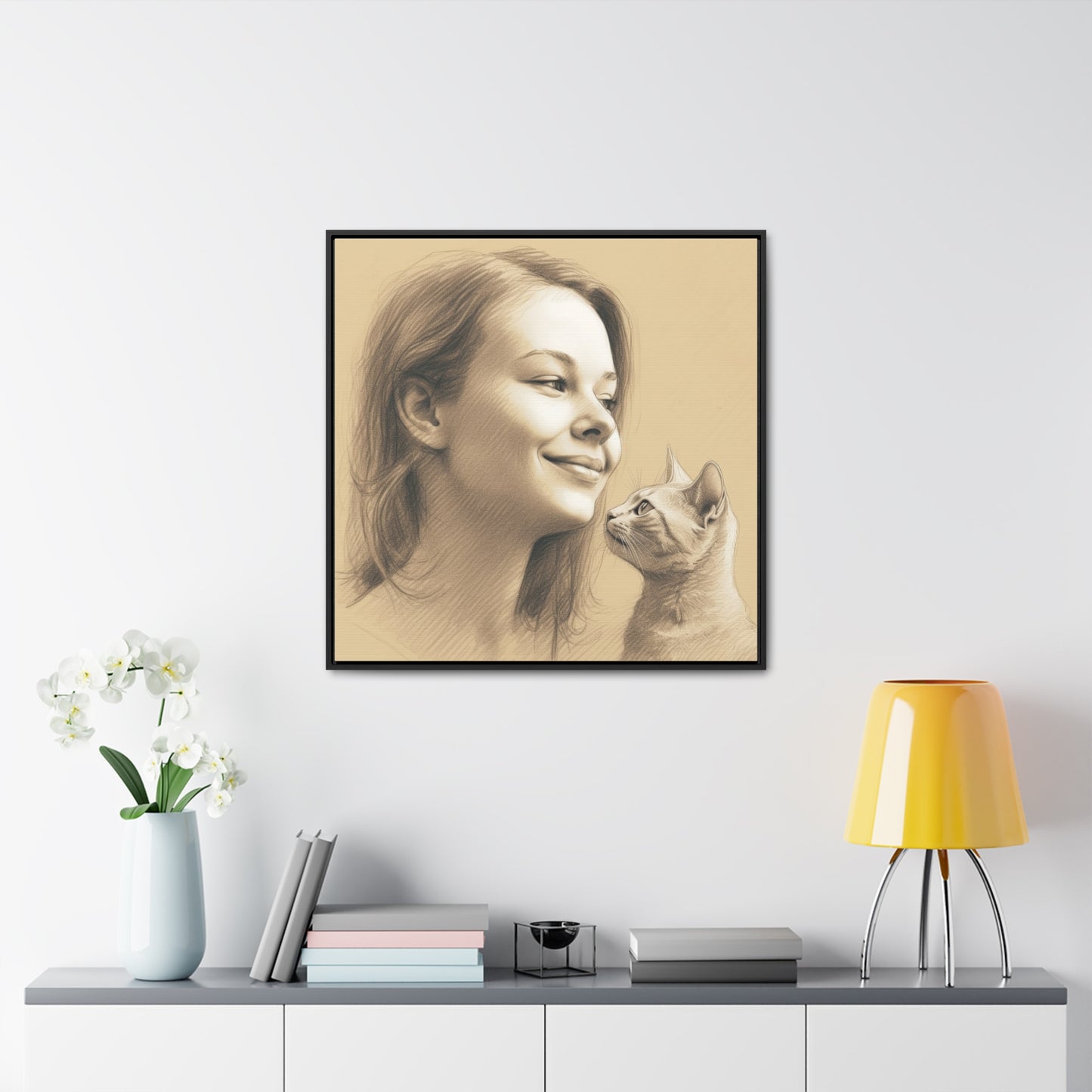 Cat Woman 30, Gallery Canvas Wraps, Square Frame