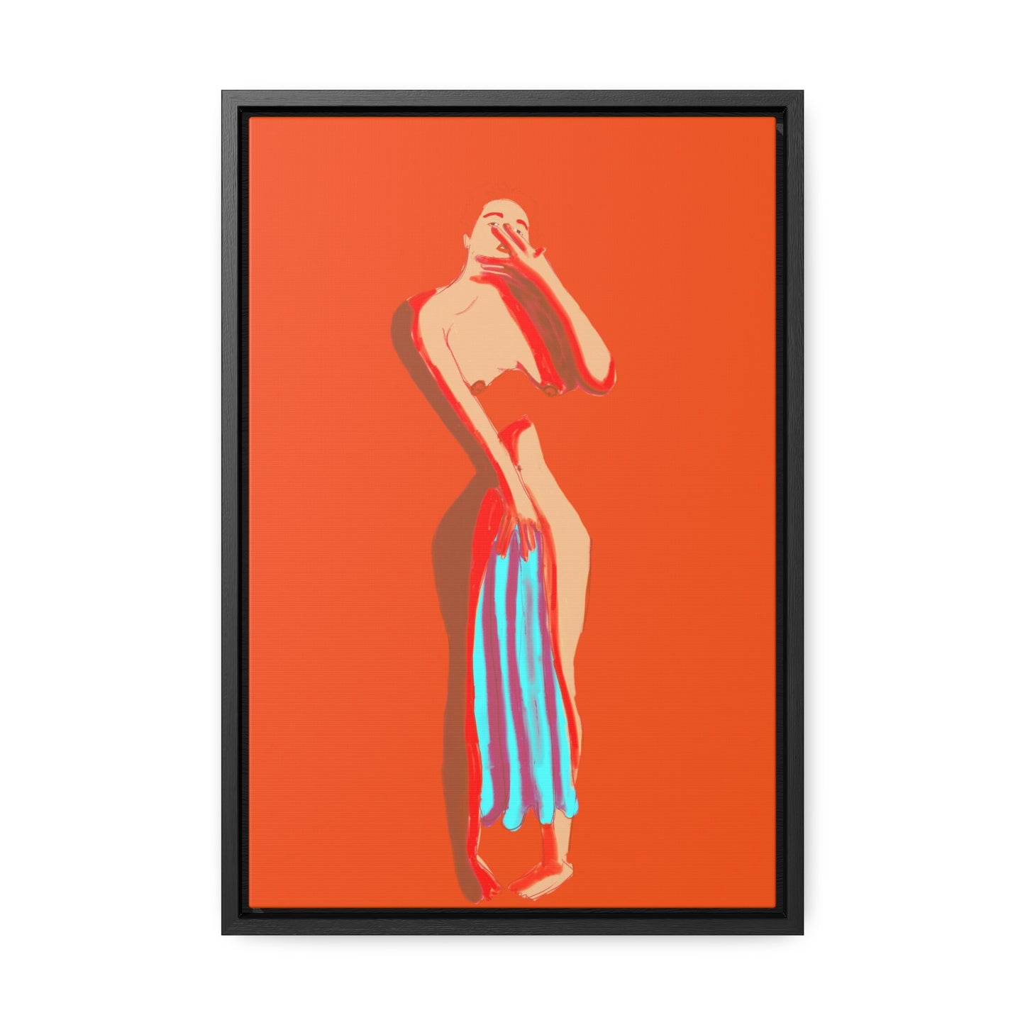 The Orange Towel, Original Eduard Pavel, Gallery Canvas Wraps, Vertical Frame