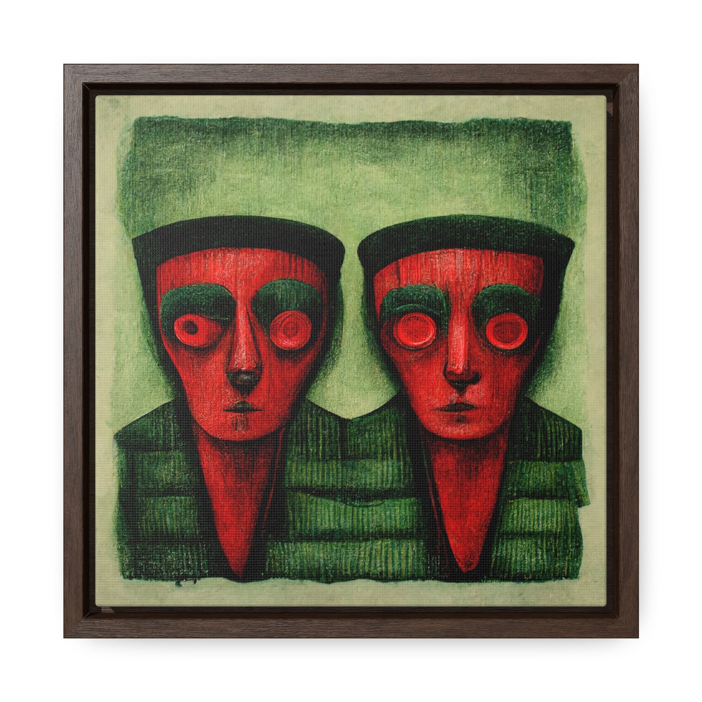 Loneliness Green Red 16, Valentinii, Gallery Canvas Wraps, Square Frame