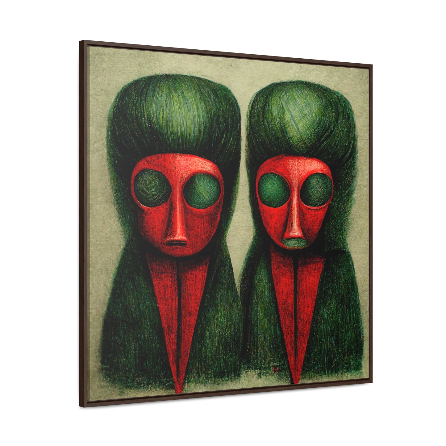 Loneliness Green Red 19, Valentinii, Gallery Canvas Wraps, Square Frame