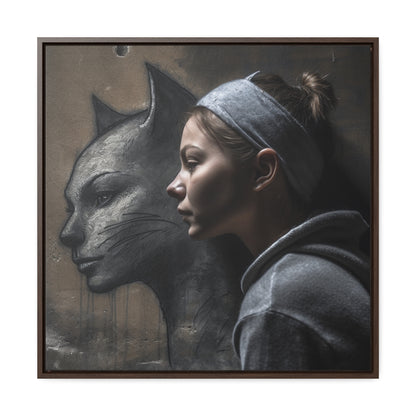 Cat Woman 28, Gallery Canvas Wraps, Square Frame