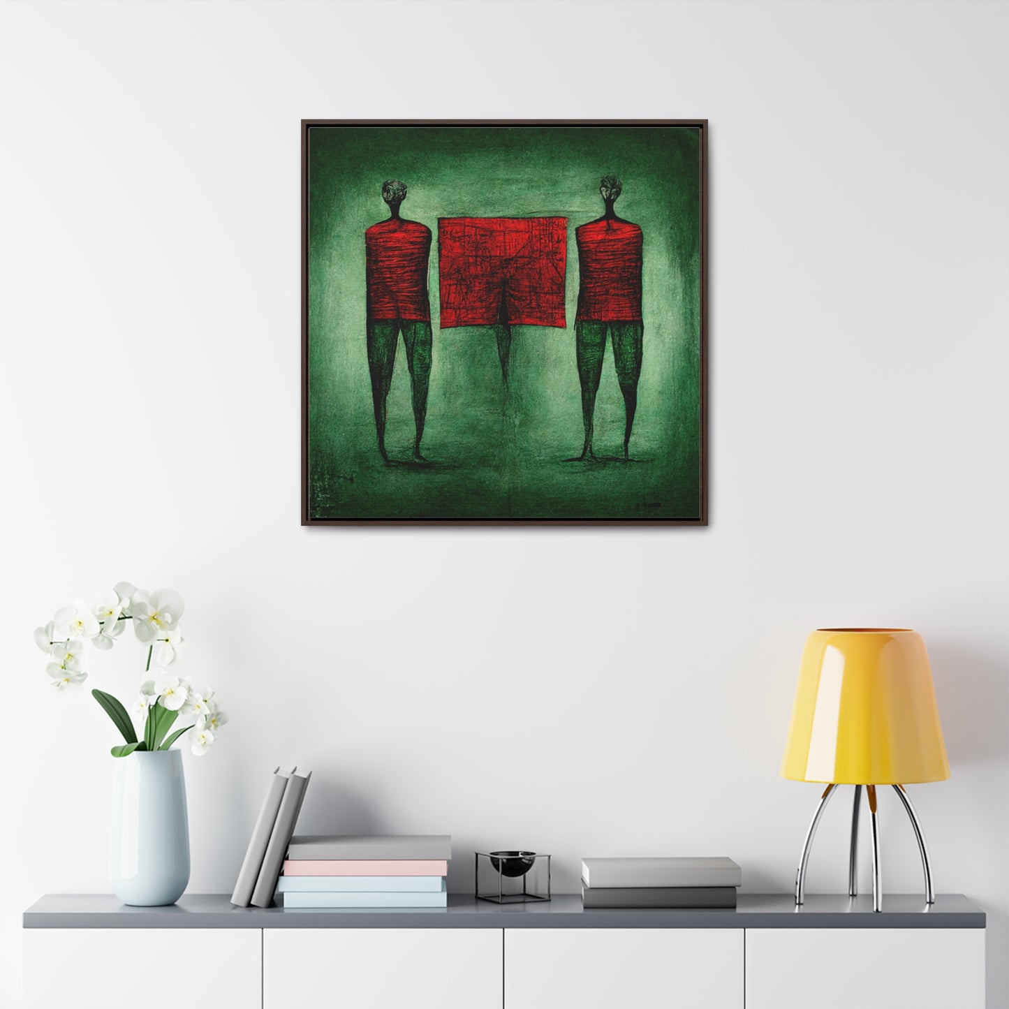 Loneliness Green Red 14, Valentinii, Gallery Canvas Wraps, Square Frame