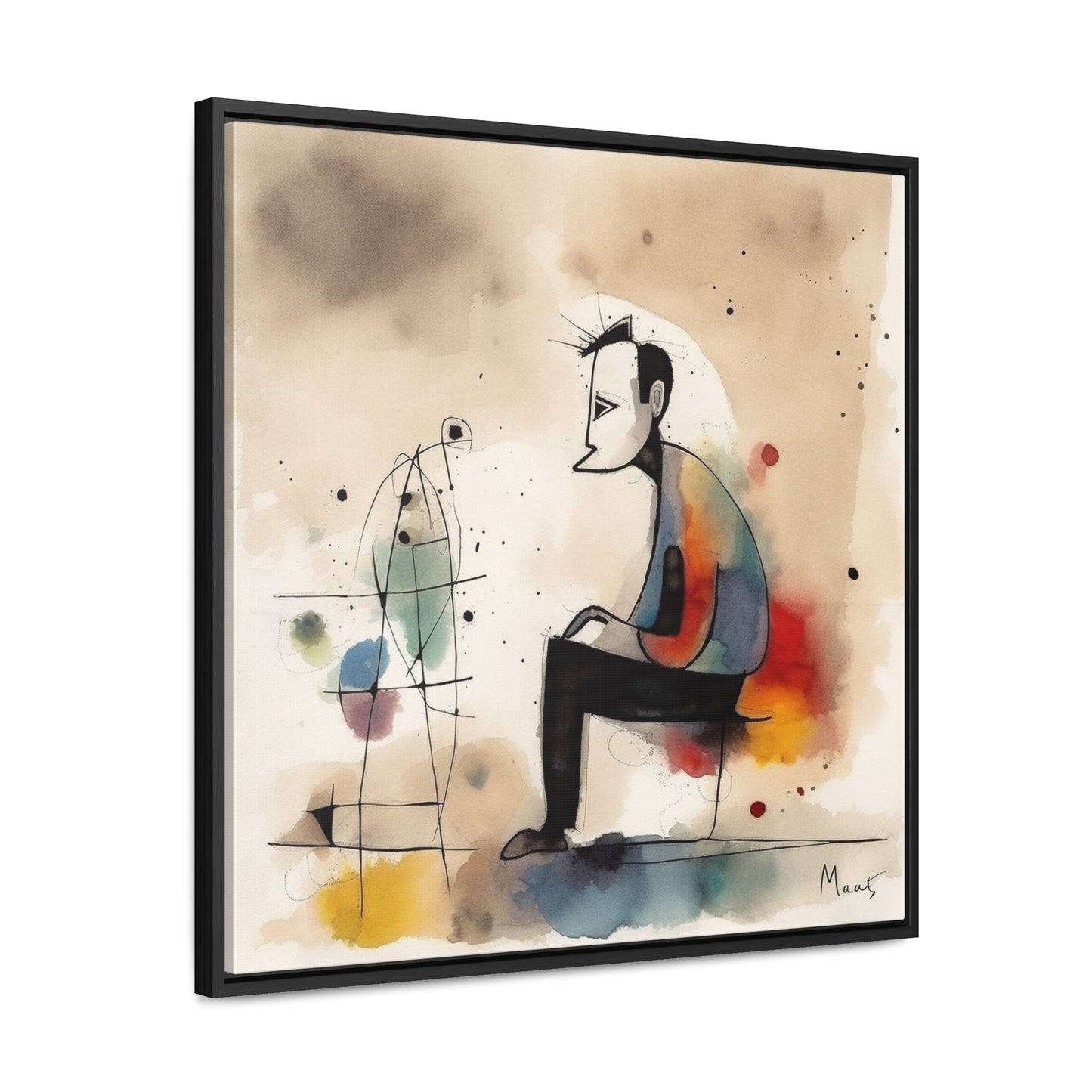 Sad Man 5, Valentinii, Gallery Canvas Wraps, Square Frame