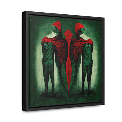 Loneliness Green Red, Valentinii, Gallery Canvas Wraps, Square Frame