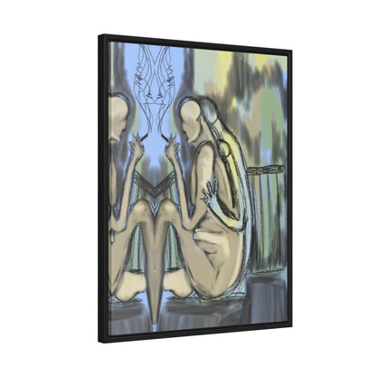 Lovers On The Stairs, Original Eduard Pavel, Gallery Canvas Wraps, Vertical Frame