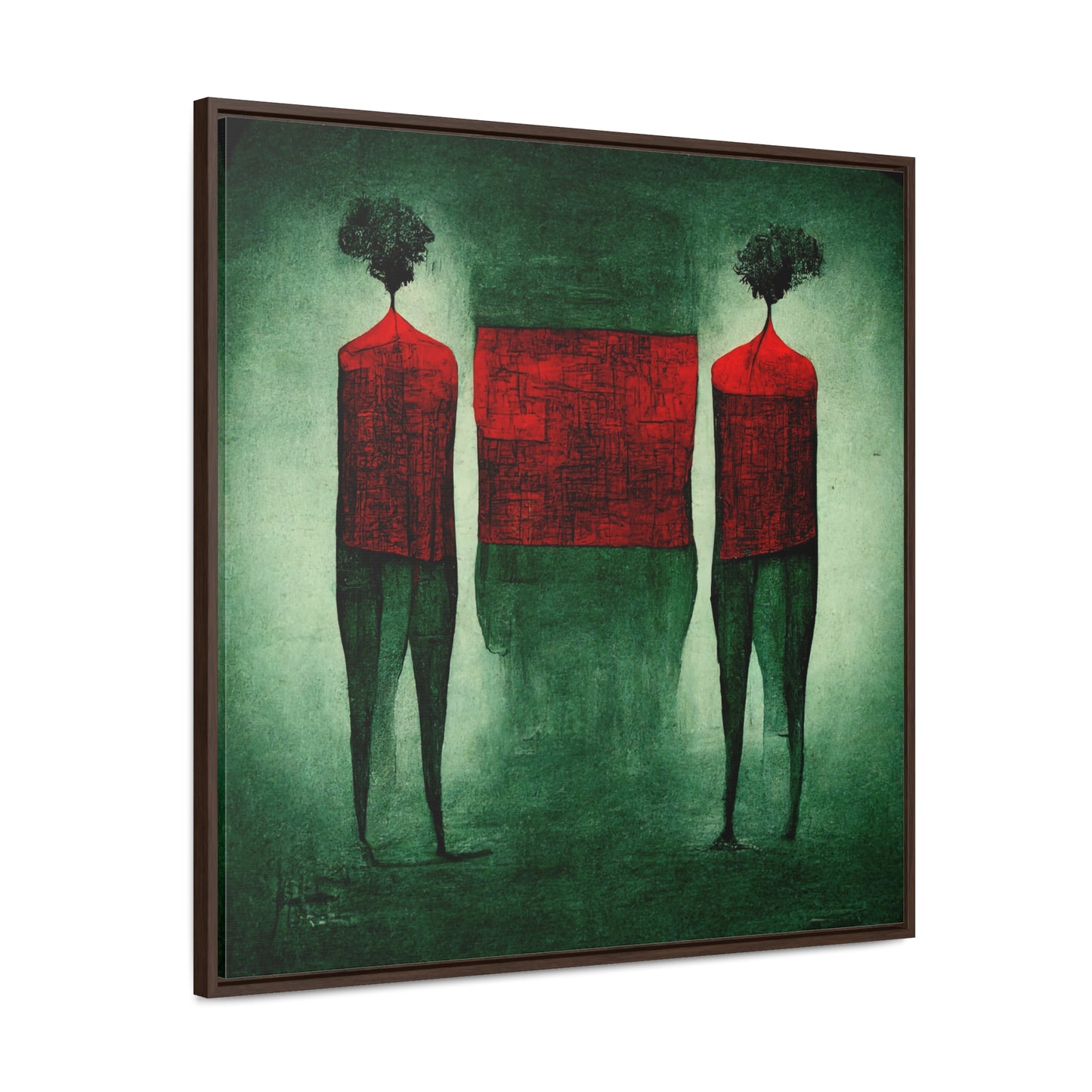 Loneliness Green Red 30, Valentinii, Gallery Canvas Wraps, Square Frame